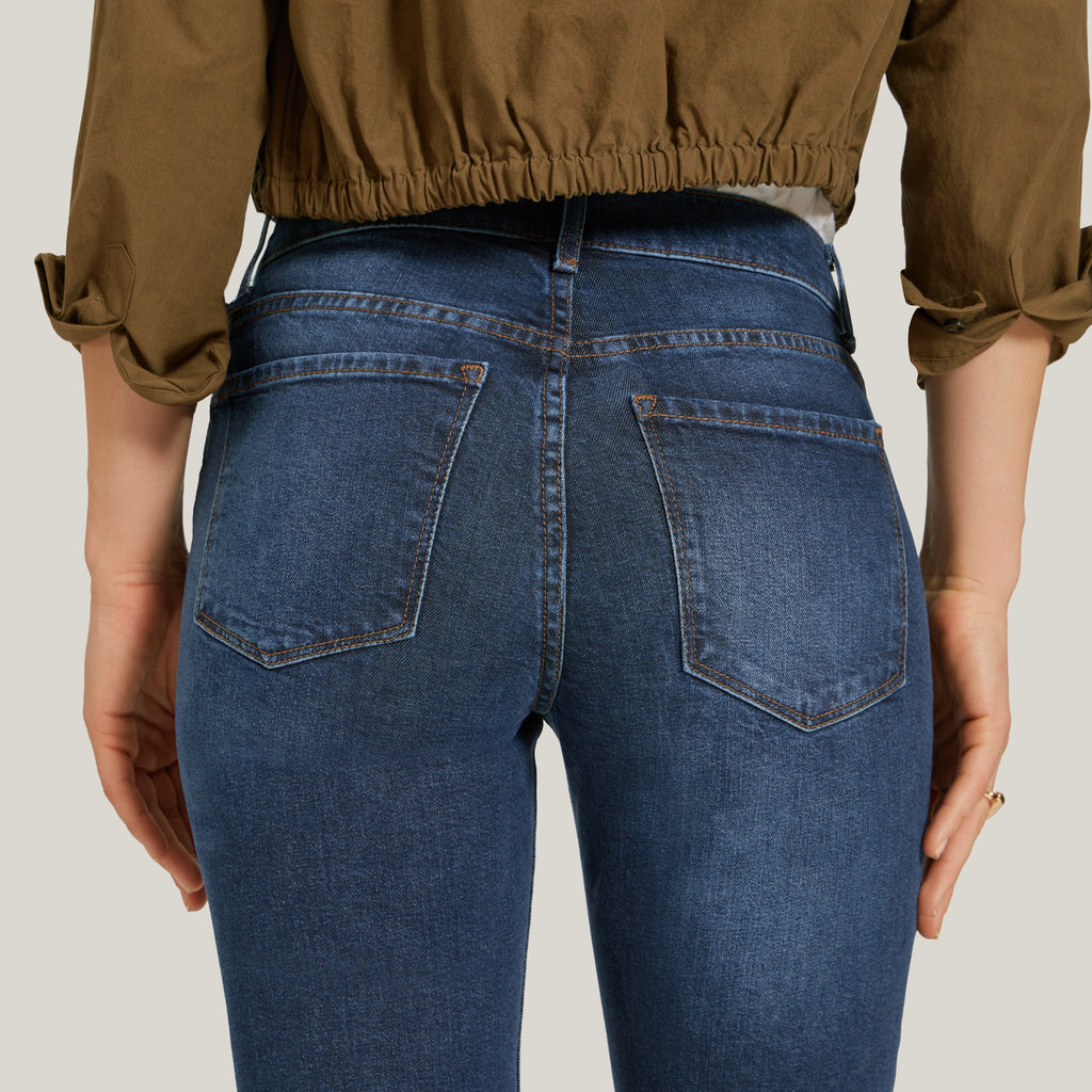 Mid Rise Slim Straight Ridge Jeans