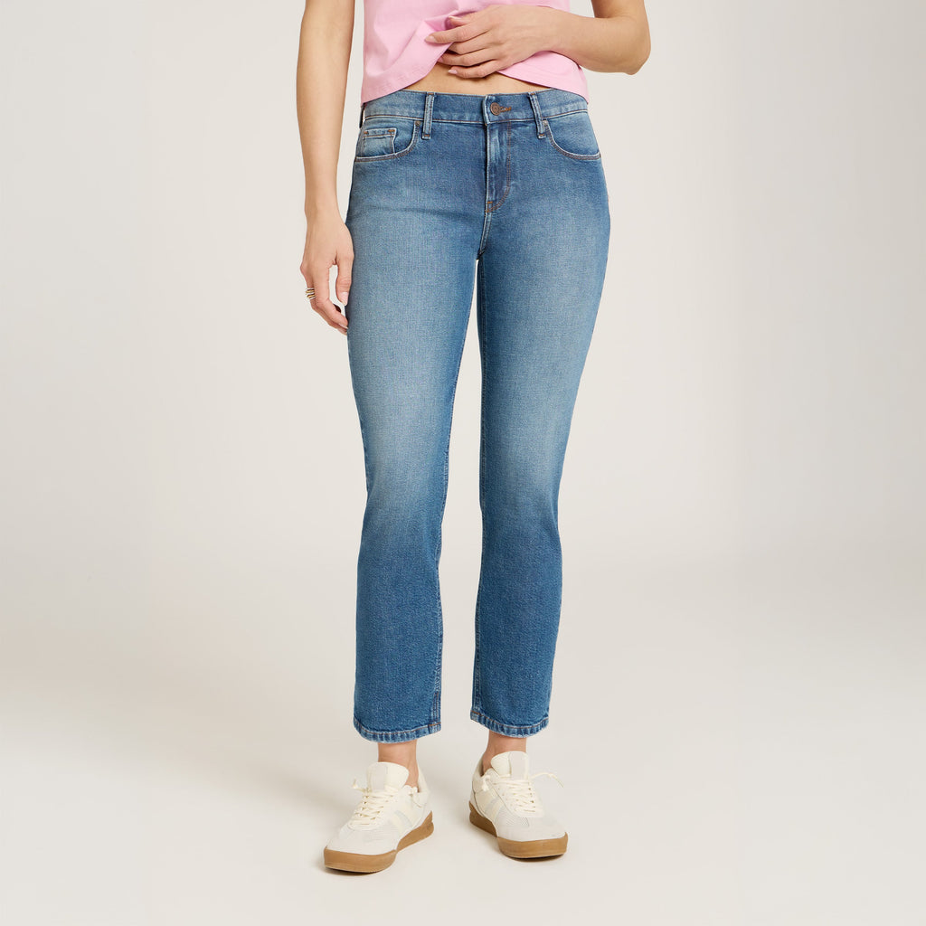 Mid Rise Slim Straight Ridge Jeans