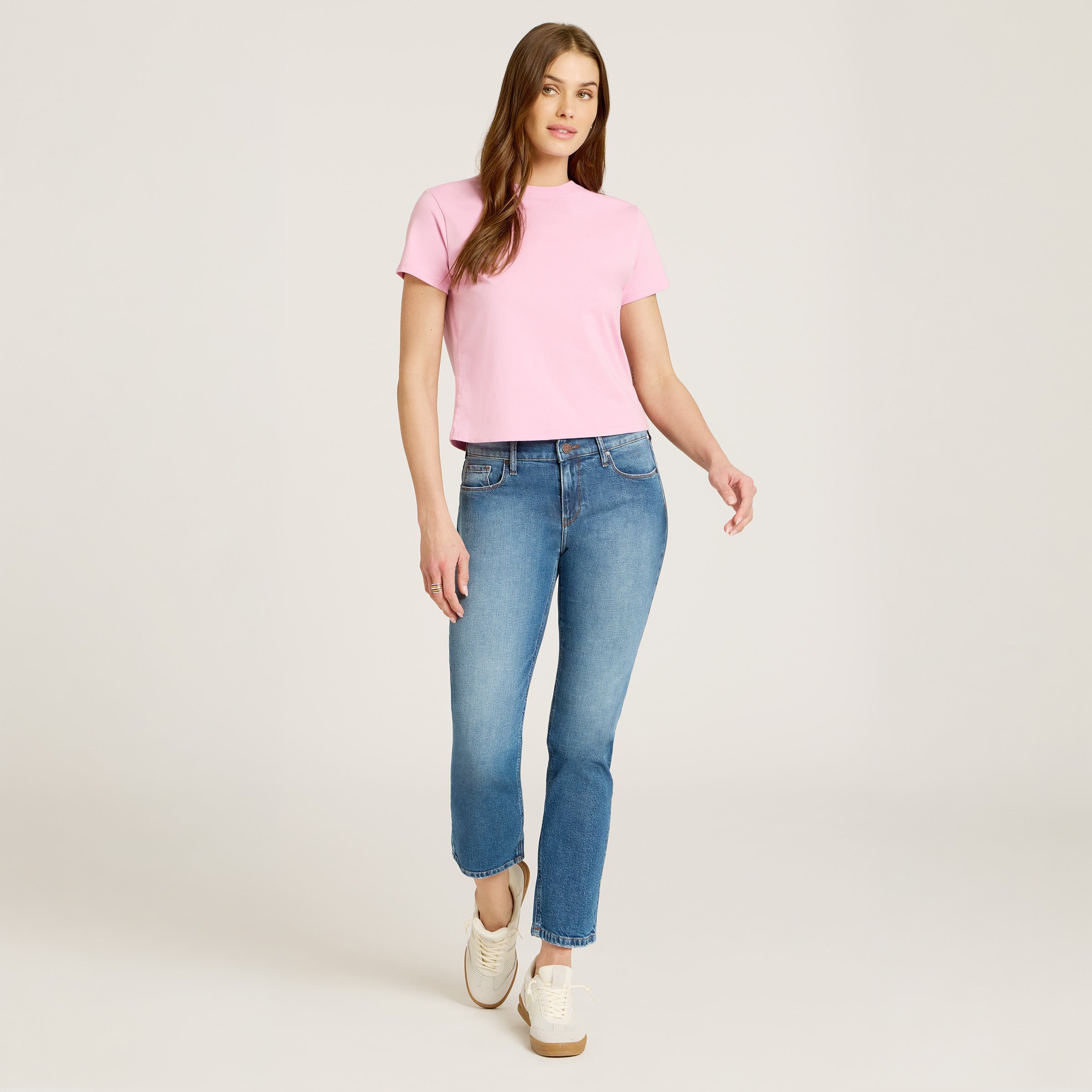 Mid Rise Slim Straight Ridge Jeans