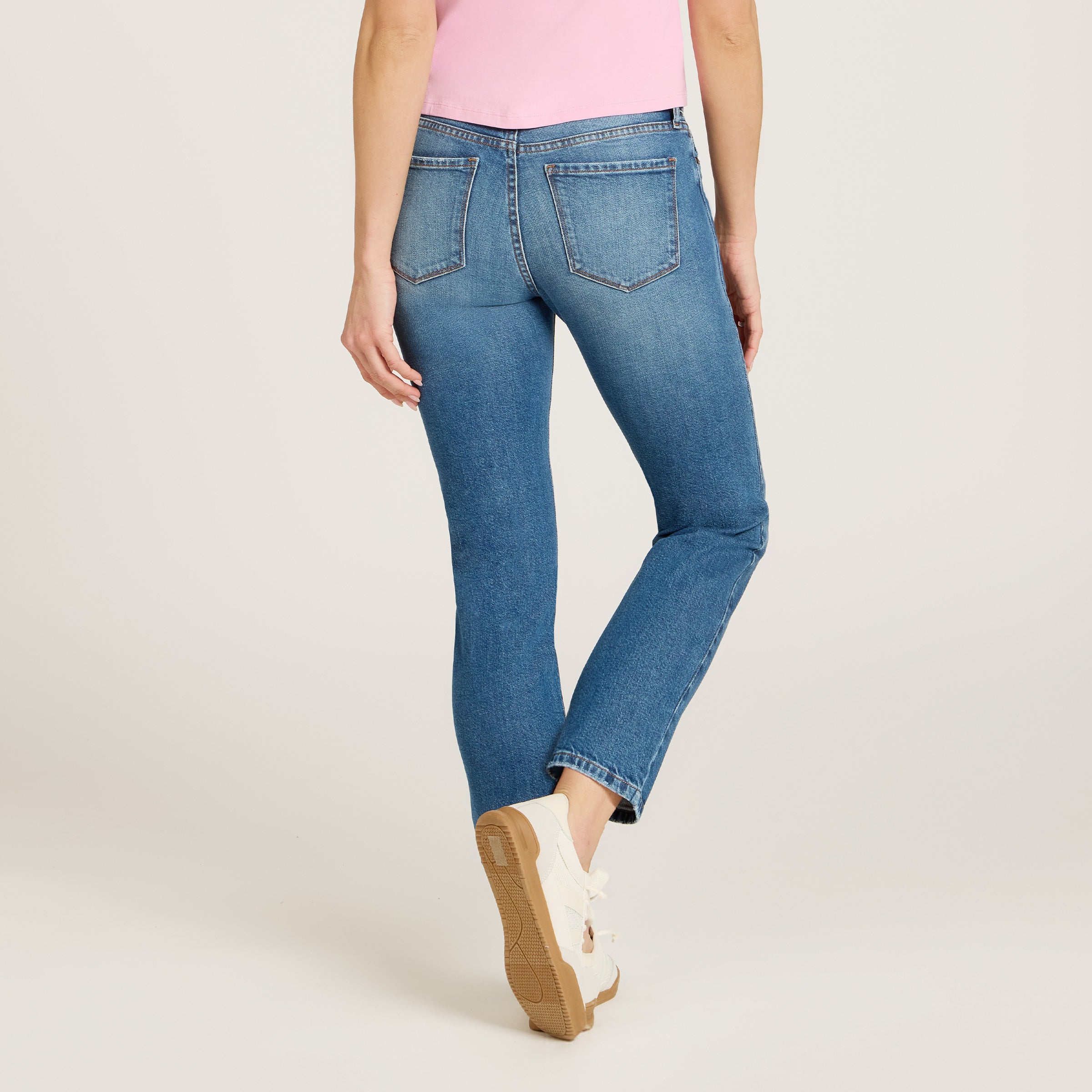 Mid Rise Slim Straight Ridge Jeans