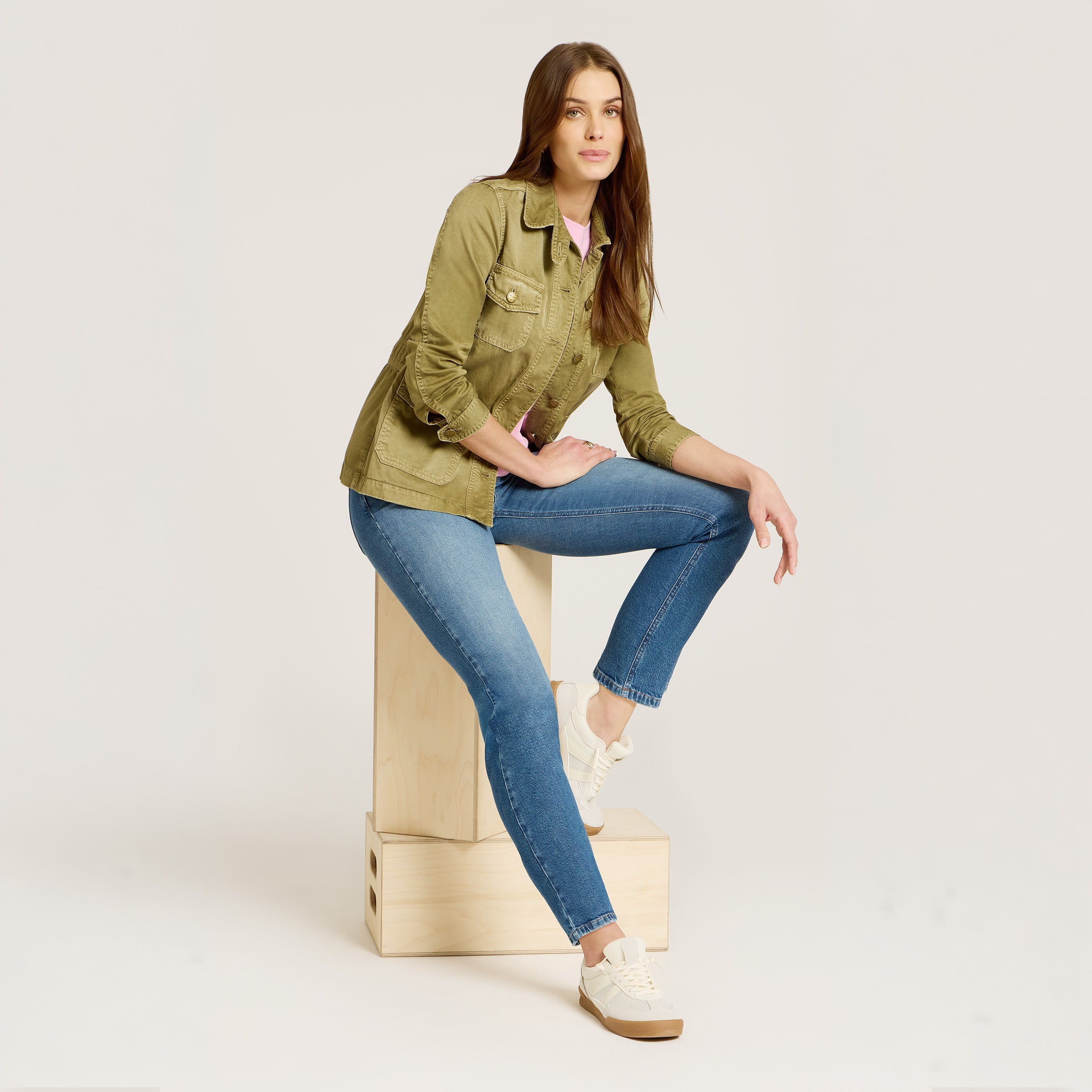 Mid Rise Slim Straight Ridge Jeans